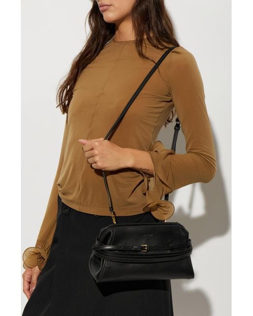 Moschino Black Leather Bag "Tie Me"