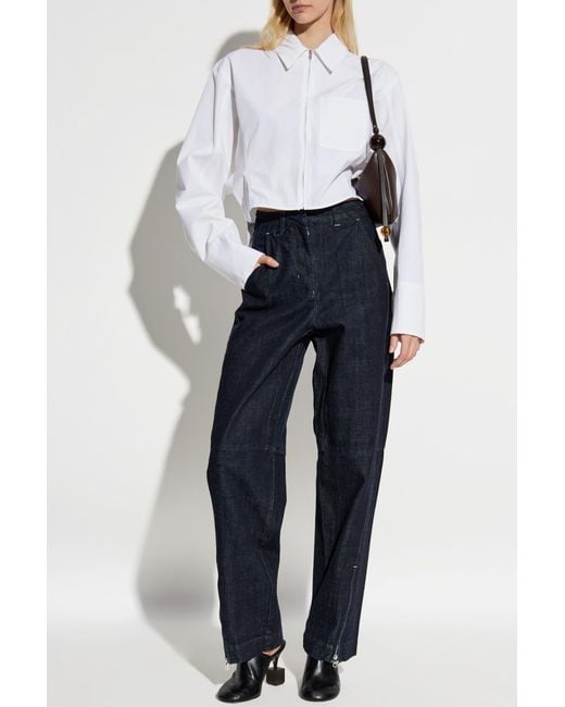Jacquemus Blue Jeans With Logo