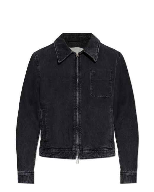 AMI Black Denim Jacket With Pockets for men