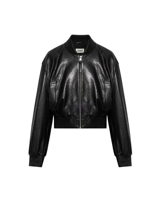 Arma Black Leather Jacket 'Hannan'