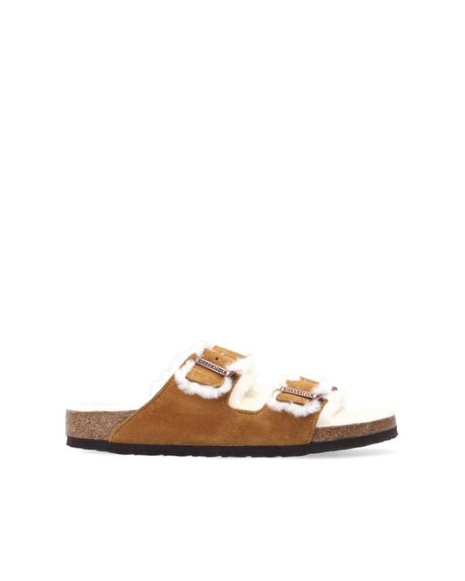 Birkenstock Brown Tan Regular Shearlingsuede Arizona Fur Sandals for men