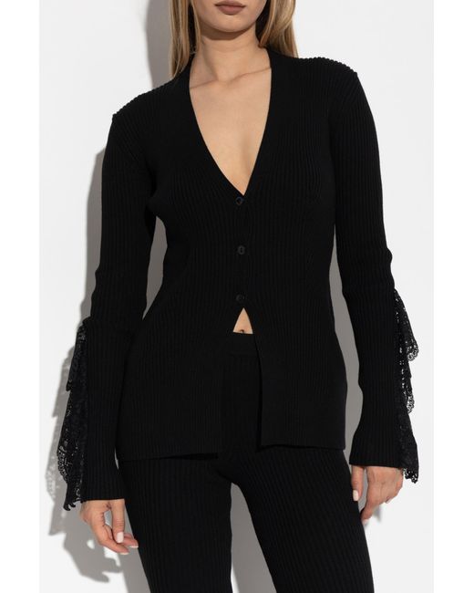Blumarine Black Ribbed Cardigan