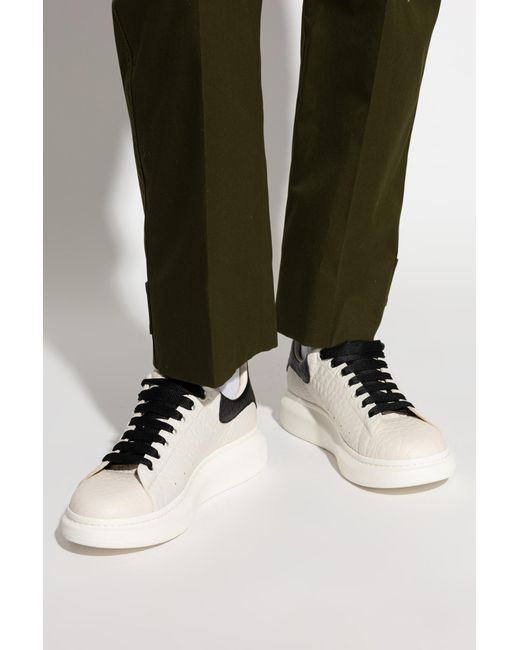 McQueen White Leather Sports Shoes for men