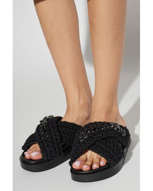 Inuikii Black 'Woven' Slides