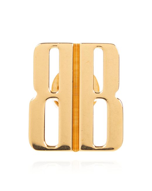 Balenciaga Metallic Earrings With Logo