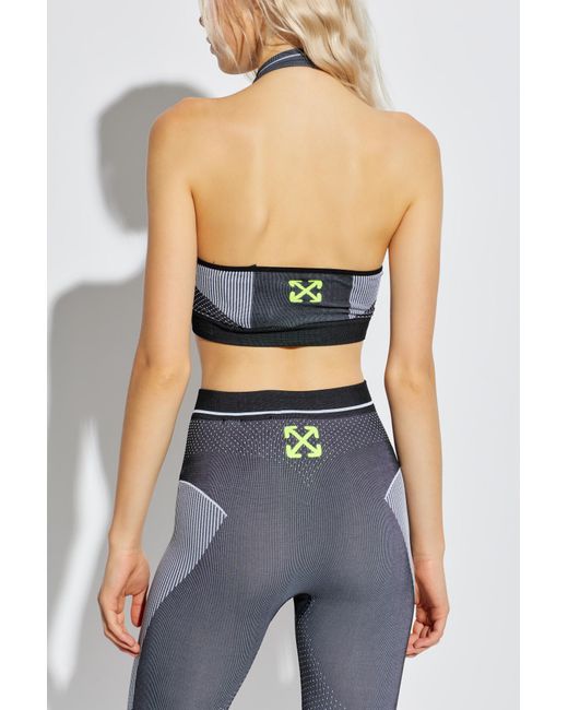 Off-White c/o Virgil Abloh Blue Short Off-Shoulder Top