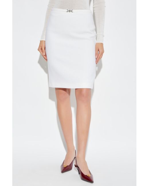 Versace White Skirt With Single Slit