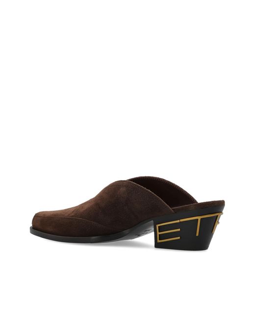 Etro Green Suede Heeled Mules
