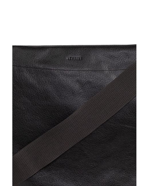 Lemaire Black Shoulder Bag 'Folio Large' for men