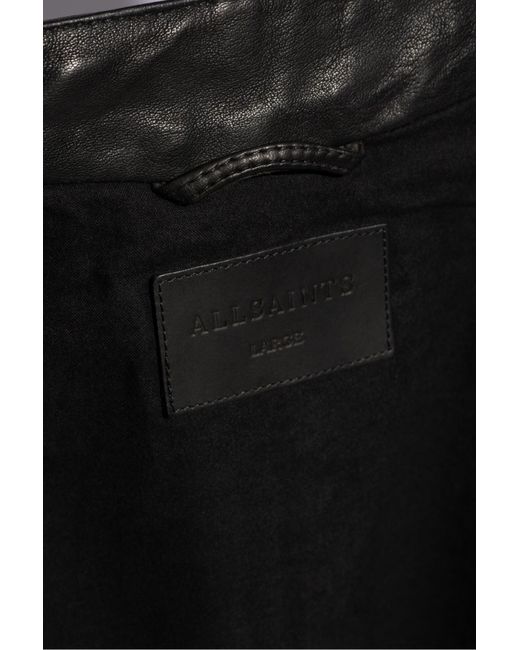 AllSaints Black ‘Cora’ Leather Jacket for men