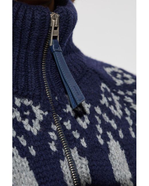 Loewe Blue Wool Sweater for men