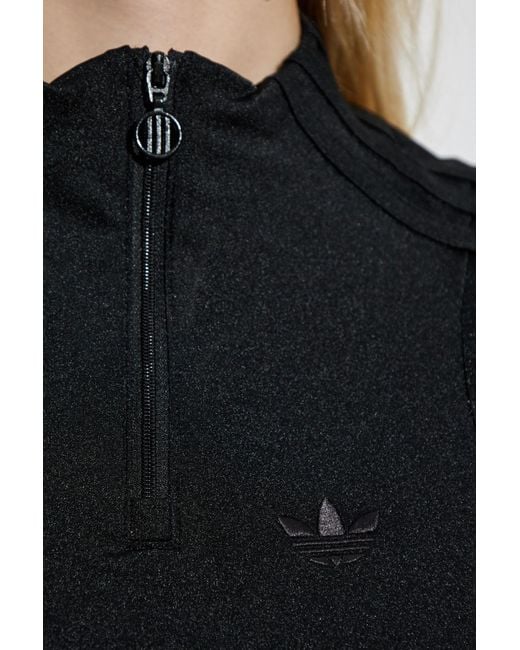 Adidas Originals Black Short Top With Embroidered Logo