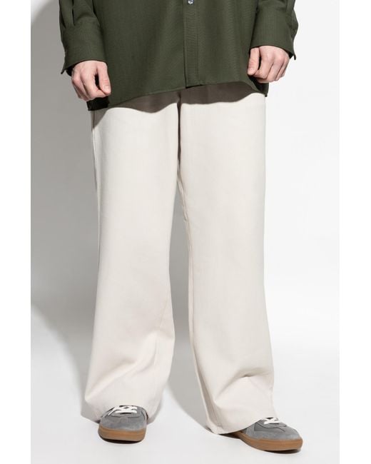 AMI White Trousers With Logo for men