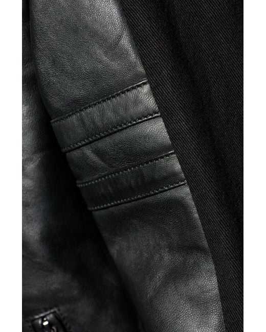 DIESEL Black Leather Jacket L-Simz for men