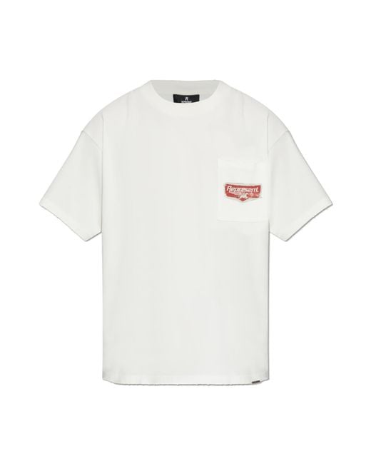 Represent White T-Shirt With Vintage Effect for men