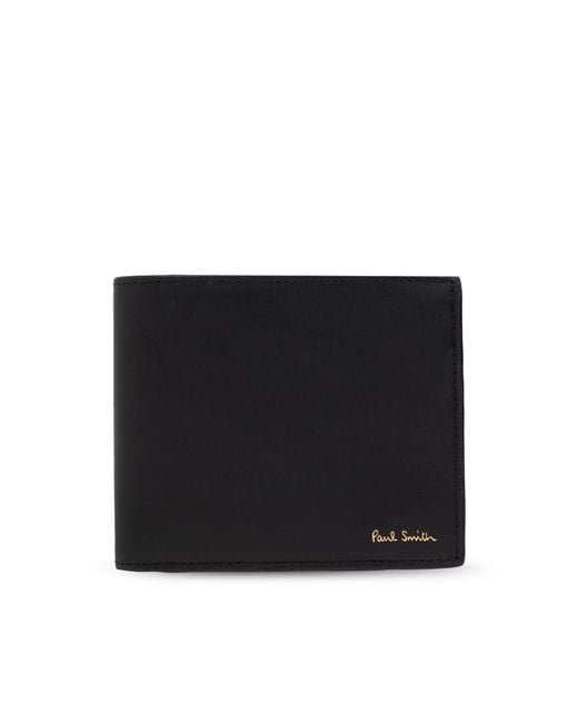 Paul Smith Black Foldable Wallet With Logo for men
