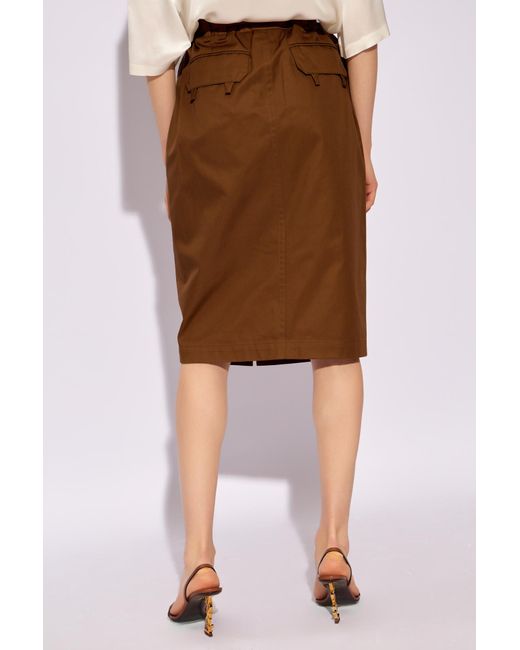 Saint Laurent Brown Skirt With A Belt,