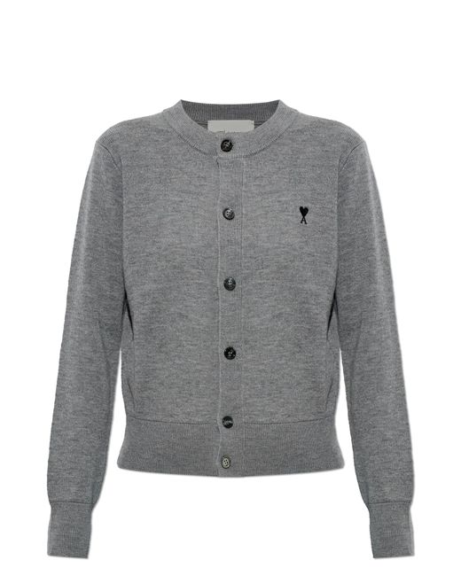 AMI Blue Wool Cardigan