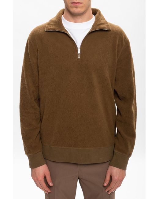 green fleece sweatshirt