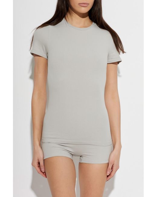 MM6 by Maison Margiela Gray T-Shirt From The "Underwear" Collection