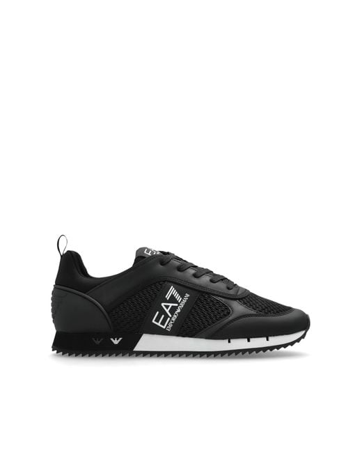 EA7 Black Sports Shoes With Logo for men