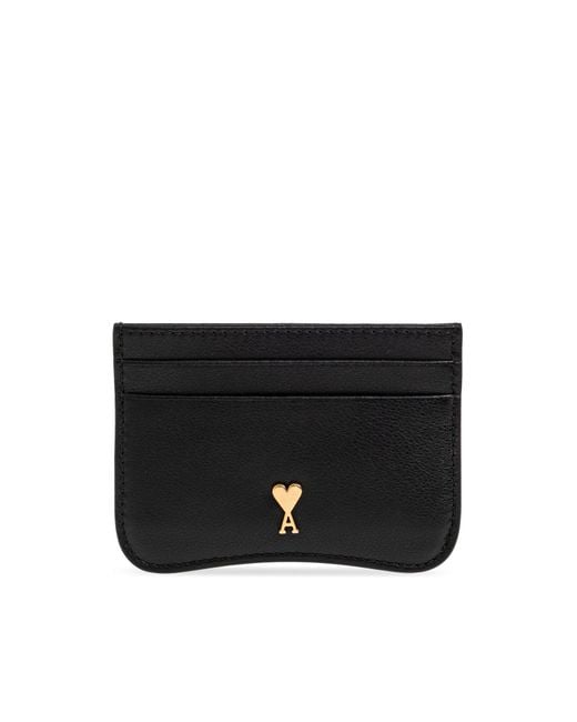 AMI Black Leather Card Holder