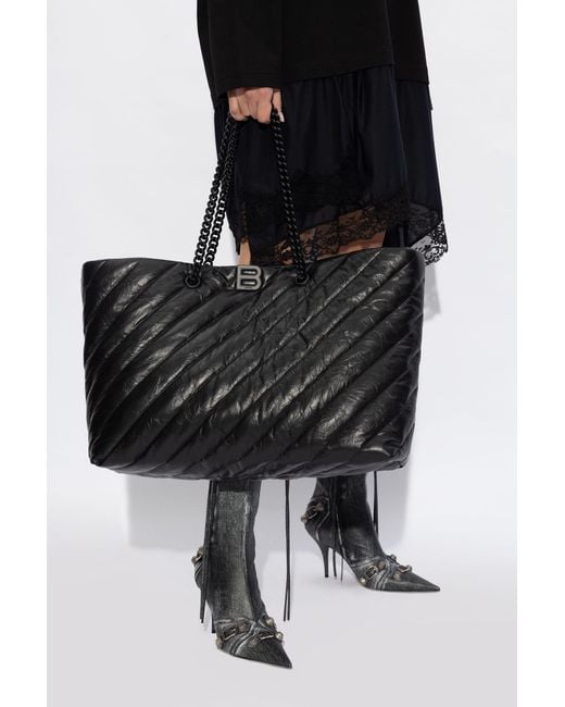 Balenciaga 'crush Large' Shopper Bag, in Black | Lyst
