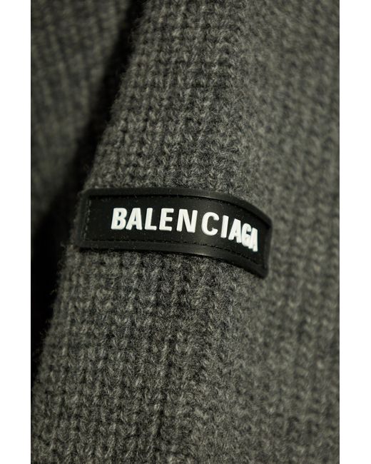 Balenciaga Green Wool Sweater With Logo for men