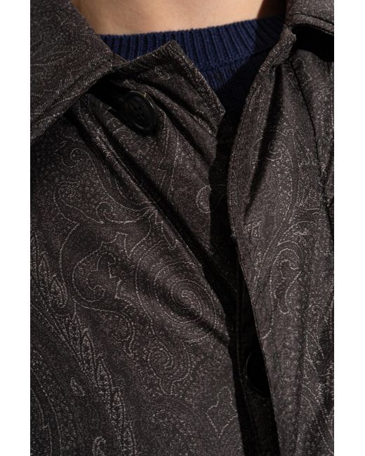 Etro Gray Patterned Coat for men