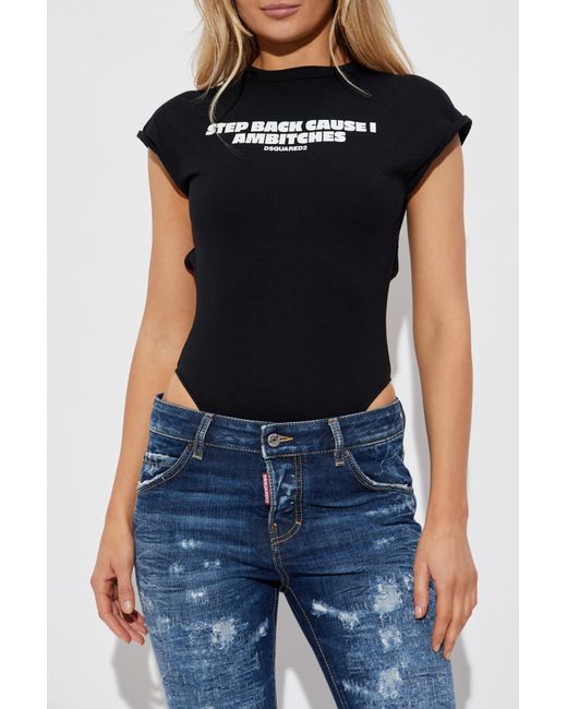 DSquared² Blue Bodysuit With Print
