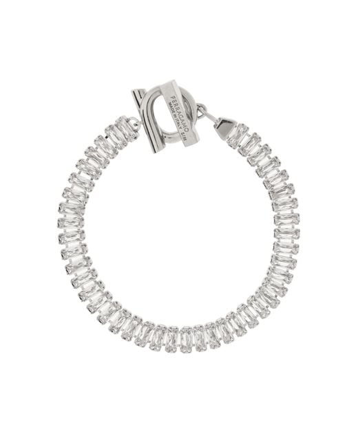 Ferragamo Metallic Bracelet With Crystals