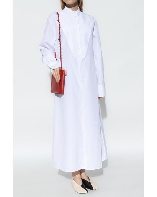 Jil Sander White Cotton Dress