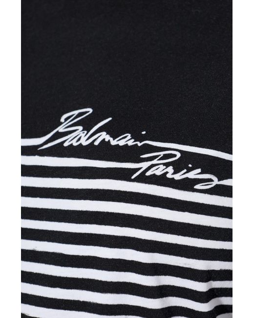 Balmain Black Striped Pattern Top