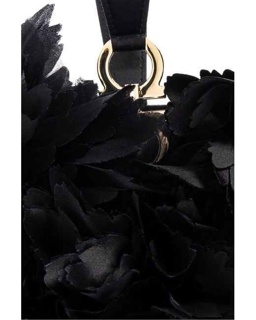 Ferragamo Black Handbag With Applications,