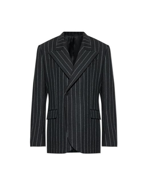 Dolce & Gabbana Black Pinstripe Pattern Blazer for men