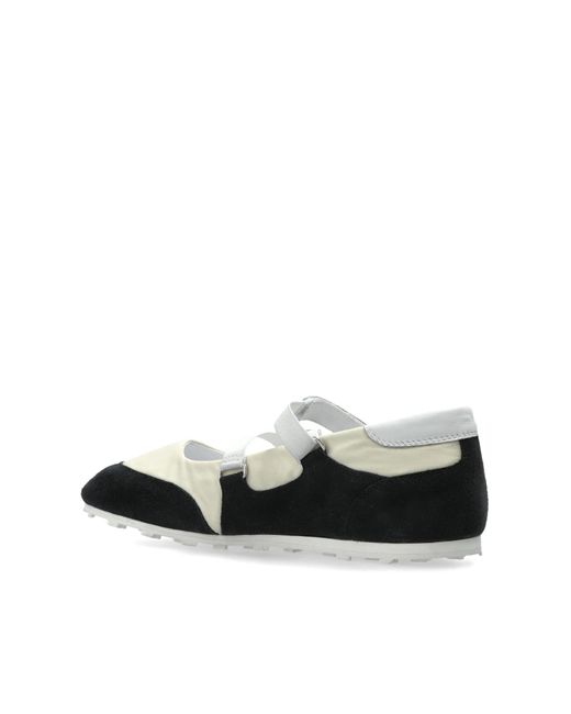 Marni White Ballet Flats With Logo Patch
