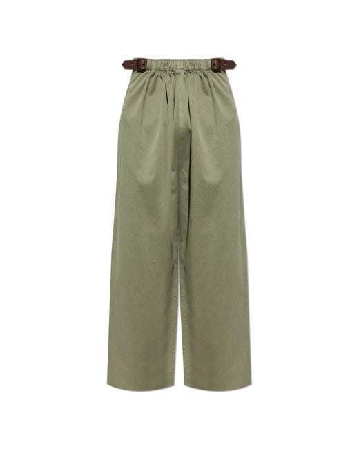 Loewe Green Loose-Fit Cotton Trousers for men