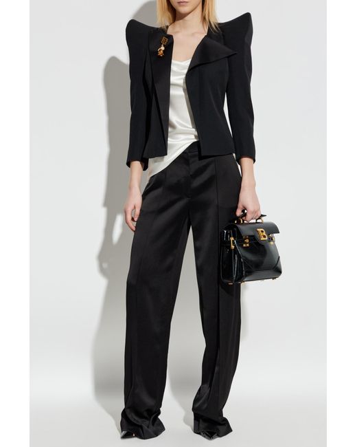 Balmain Black Trousers With Stitching On The Legs
