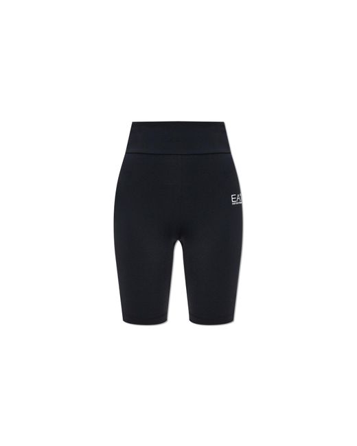 EA7 Blue Training Shorts With Printed Logo