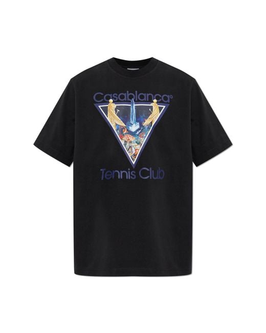 Casablanca Black T-Shirt With Colorful Print for men