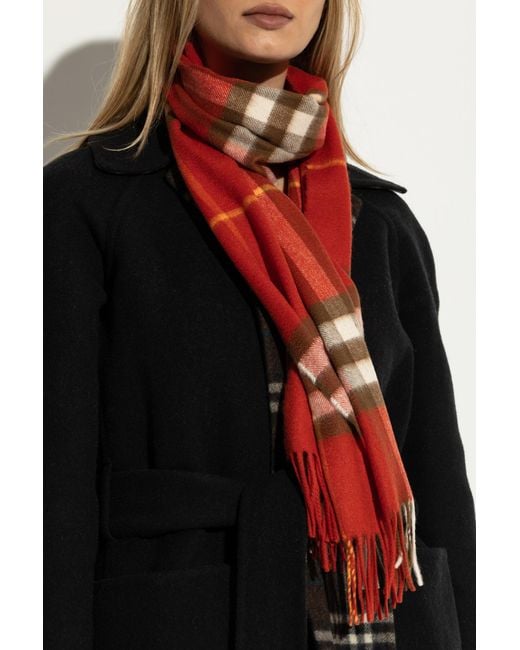 Burberry Red Cashmere Scarf
