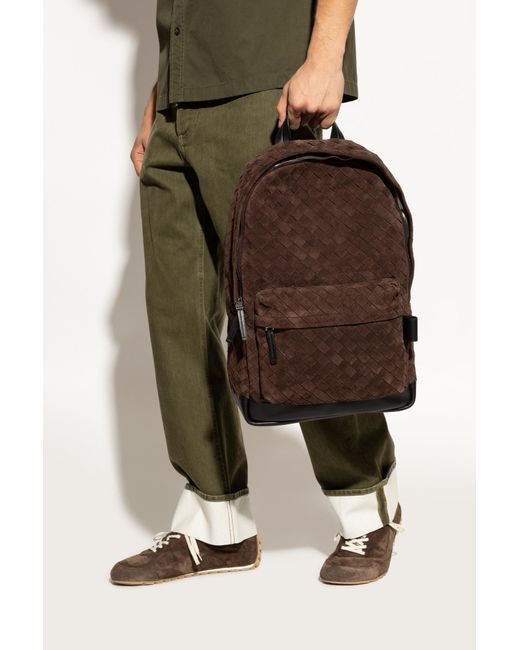 Bottega Veneta Brown Suede Backpack for men