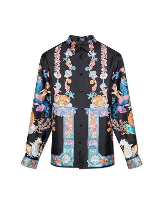 Versace Multicolor Silk Shirt for men