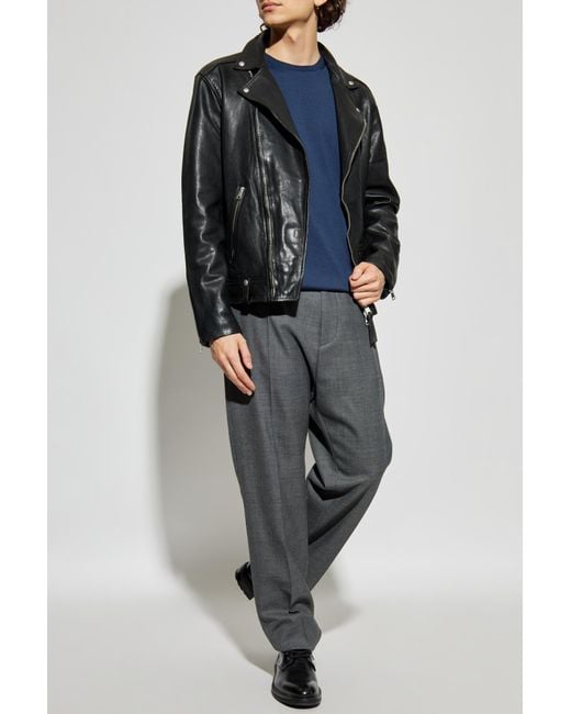 Giorgio Armani Blue Sweater With A Round Neckline for men