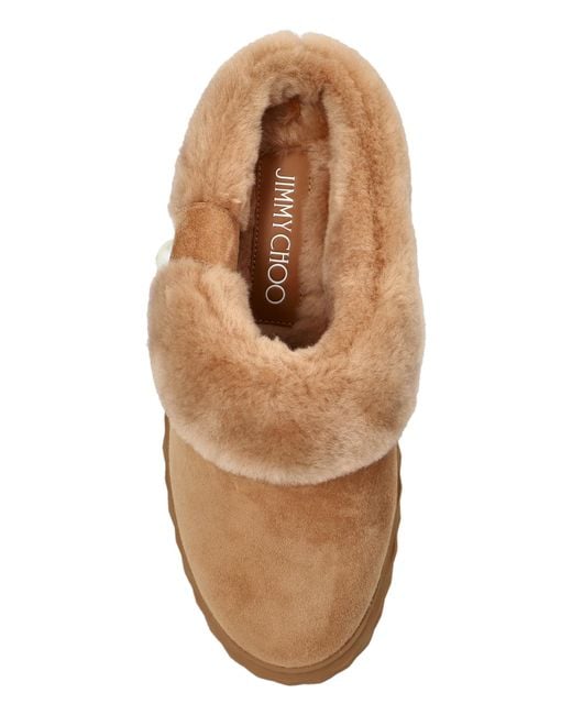 Jimmy Choo Brown Platform Slides "Diamond Maxi"