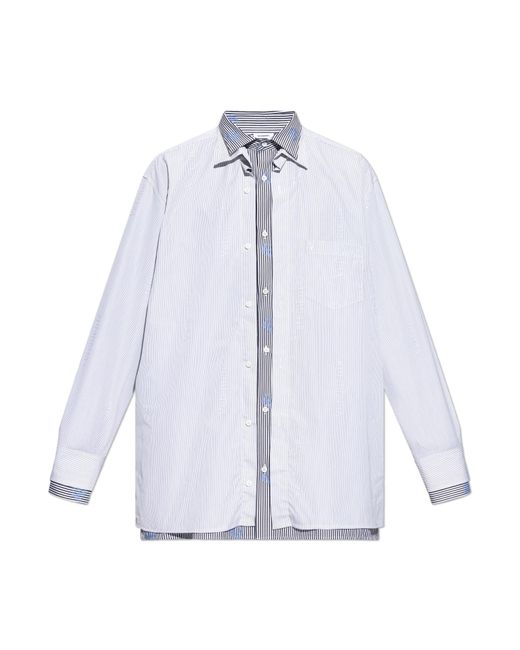 Vetements Blue Shirt With Striped Pattern for men