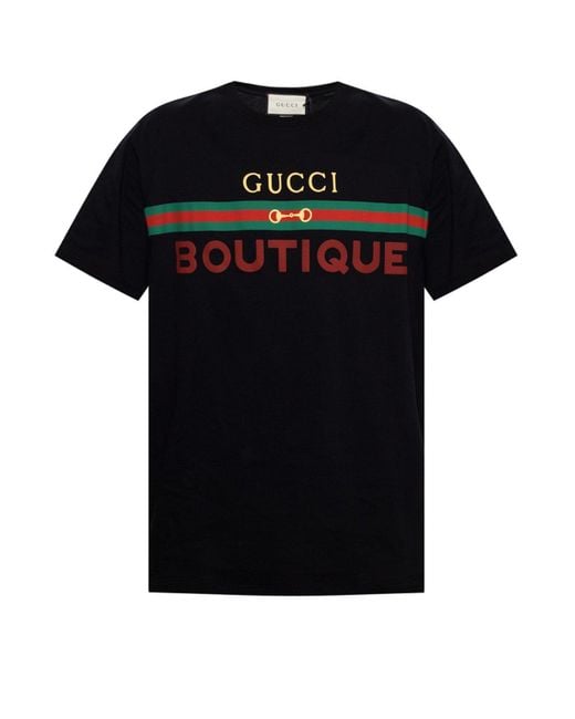 Gucci Black Boutique T Shirt for men
