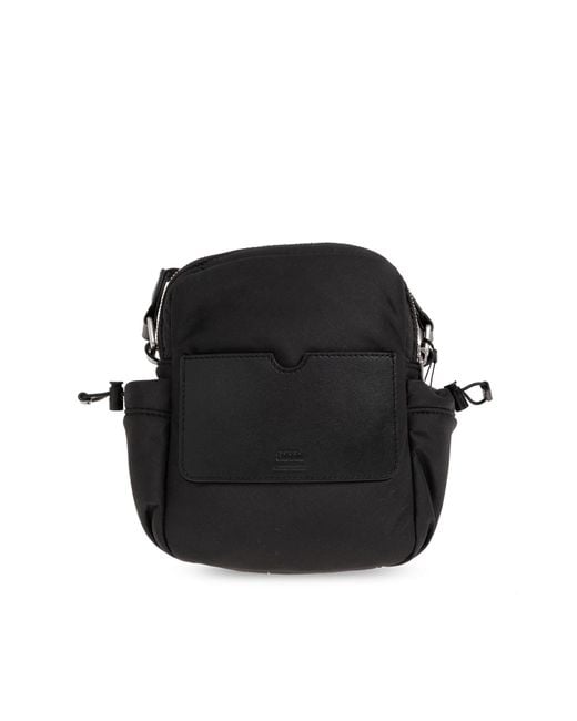 AMI Black Shoulder Bag With Logo, for men
