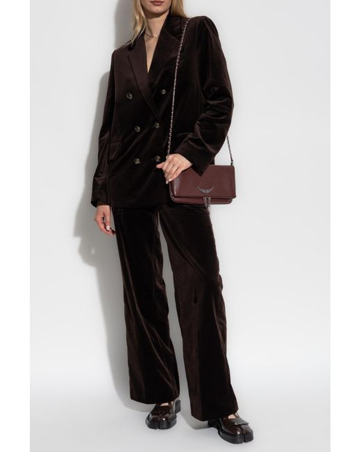 Zadig & Voltaire Black Velour Trousers 'Panol'