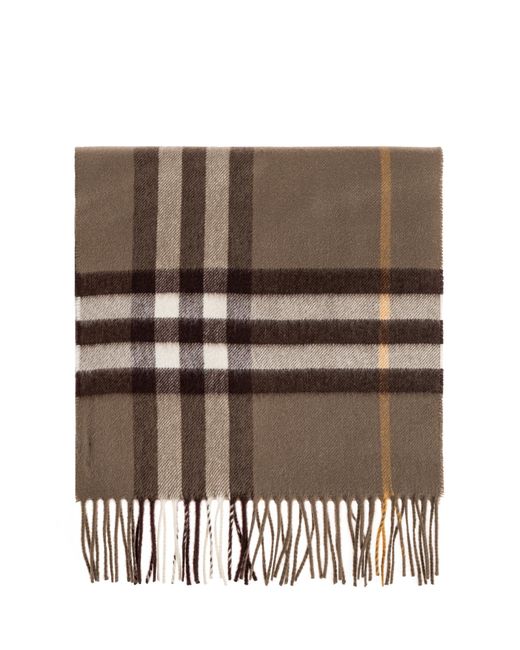 Burberry Natural Scarf With A Checkered Pattern